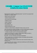 LML4806 - Company Law EXAM WITH COMPLETE SOLUTIONS