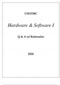 CIS1538C HARDWARE & SOFTWARE I Q & A WITH RATIONALES 2024&period;