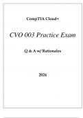 CompTIA Cloud&plus; CVO 003 PRACTICE EXAM Q & A WITH RATIONALES 2024