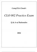 CompTIA Cloud&plus; CLO 002 PRACTICE EXAM Q & A WITH RATIONALES 2024