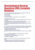 Gerontological Nursing Questions With Complete  Solutions