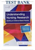 Test Bank for Understanding Nursing Research 7th Edition by Susan K. Grove, Jennifer R. Gray ISBN: 9780323532051| Complete Guide A+