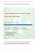 Pediatric Nursing The Critical Components of Nursing  Care 2nd Edition Rudd Test Bank