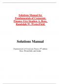 Solutions Manual for Fundamentals of Corporate Finance 11ce Stephen A. Ross, Randolph W. WesterField 