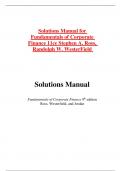 Solutions Manual for Fundamentals of Corporate Finance 11ce Stephen A&period; Ross&comma; Randolph W&period; WesterField 
