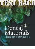 Dental Materials Foundations and Applications 11th Edition Test Bank