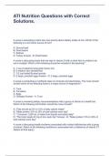 ATI Nutrition Questions with Correct Solutions