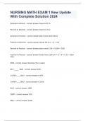 NURSING MATH EXAM 1 New Update With Complete Solution 2024