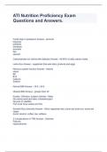 ATI Nutrition Proficiency Exam Questions and Answers
