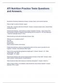 ATI Nutrition Practice Tests Questions and Answers