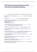 ATI Nutrition Exam Questions with Correct and Verified Answers
