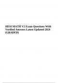 HESI MATH V2 Exam Questions With Verified Answers Latest Updated 2024 (GRADED)
