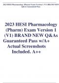 2023 HESI Pharmacology (Pharm) Exam Version 1 (V1) BRAND NEW Q&As Guaranteed Pass w/A+ Actual Screenshots Included. A++