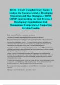 RIMS - CRMP Complete Study Guide; 1 Analyze the Business Model, 2 Developing Organizational Risk Strategies, 3 RIMS CRMP-Implementing the Risk Process, 4 Developing Organizational Risk Management Competency, 5 Supporting Decision Making