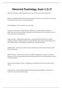 Abnormal Psychology&comma; Exam 1 &lpar;1-7&rpar;
