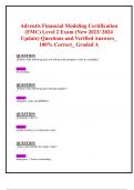 Adventis Financial Modeling Certification (FMC) Level 2 Exam (New 2023/ 2024  Update) Questions and Verified Answers_ 100% Correct_ Graded A 