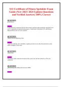 S12 Certificate of Fitness Sprinkler Exam Guide &lpar;New 2023&sol; 2024 Update&rpar; Questions  and Verified Answers&vert; 100&percnt; Correct 