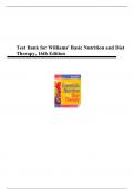 Test Bank for Williams Basic Nutrition and Diet Therapy 16th Edition by Nix William UPDATED reprint version 2024