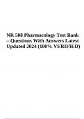 NR 508 Pharmacology Midterm & Final Exam Questions With Answers Latest Updated 2024 (100% VERIFIED) /  Test Bank