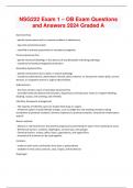 NSG222 Exam 1 &ndash; OB Exam Questions and Answers 2024 Graded A