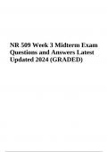 NR 509 Week 3 Midterm Exam Questions and Answers Latest Updated 2024 (GRADED)