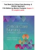 Test Bank for Critical Care Nursing- A Holistic Approach 11th Edition by Morton Fontaine chapter 1- 56 complete guide