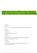 NRNP 6552 / NURS 6552 Midterm Exam Questions With Verified Answers Latest 2024 (GRADED)
