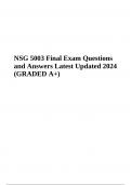 NSG 5003 Final Exam Questions and Answers Latest Updated 2024 (GRADED A+)