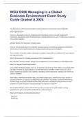 WGU D080 Managing in a Global Business Environment Exam Study Guide Graded A 2024 