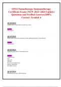 ONS Chemotherapy Immunotherapy Certificate Exam (NEW 2023/ 2024 Update)  Questions and Verified Answers|100% Correct- Graded A