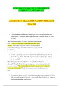 NURS 406 ASSESSMENT&lowbar;LEADERSHIP & COMMUNITY&lowbar;HEALTH&vert; 2021