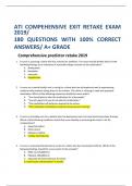 ATI COMPEHENSIVE EXIT RETAKE EXAM 2019/ 180 QUESTIONS WITH 100% CORRECT ANSWERS/ A+ GRADE