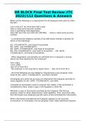 HR BLOCK Final Test Review &lpar;ITC 2022&rpar;&sol;112 Questions & Answers