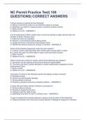 NC Permit Practice Test&vert; 100 QUESTIONS&vert; CORRECT ANSWERS