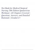 Test Bank for Medical Surgical Nursing 10th Edition Ignatavicius Workman | All Chapters Covered | Questions, Answers  Graded A+