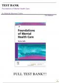 Test Bank For Foundations of Mental Health Care 7th Edition by Michelle Morrison-Valfre||ISBN NO:10,0323661823||ISBN NO:13,0323661823||All Chapters||Complete Guide A+