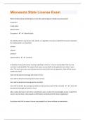 Minnesota State License 77 Test Questions & Answers &vert; with 100&percnt; Correct Answers &vert; Updated & Verified