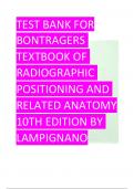 TEST BANK FOR BONTRAGERS TEXTBOOK OF RADIOGRAPHIC POSITIONING AND RELATED ANATOMY 10TH EDITION BY LAMPIGNANO 