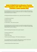 Adult CCRN&sol;PCCN Certification Practice Test &vert; Questions with 100&percnt; Correct Answers &vert; Verified &vert; Latest Update 2024