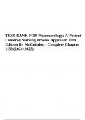 TEST BANK FOR Pharmacology: A PatientCentered Nursing Process Approach 10th Edition By McCuistion / Complete Chapter 1-55 (2024-2025)