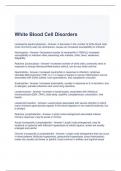 White Blood Cell Disorders Exam Questions with correct Answers