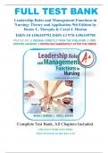 Test Bank for Leadership Roles and Management Functions in Nursing: Theory and Application 9th Edition by Bessie L. Marquis & Carol J. Huston ISBN 9781496349798 | Complete Guide A+