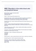 WBC Disorders of the white blood cells and lymphoid tissues Exam Questions and Answers