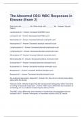 The Abnormal CBC WBC Responses in Disease (Exam 2) Questions and Answers