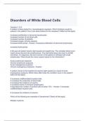 Disorders of White Blood Cells Exam Questions and Answers