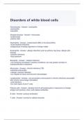 Disorders of white blood cells Exam with correct Answers