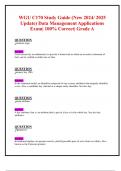 WGU C170 Study Guide (New 2024/ 2025Update) Data Management Applications Exam| 100% Correct| Grade A 