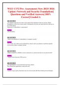WGU C172 Pre- Assessment (New 2023/ 2024 Update) Network and Security Foundations|   Questions and Verified Answers| 100% Correct| Graded A 