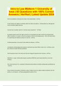Intro to Law Midterm 1 University of Iowa &vert; 65 Questions with 100&percnt; Correct Answers &vert; Verified &vert; Latest Update 2024
