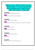 NR 565 Advanced Pharmacology Care of the Fundamentals